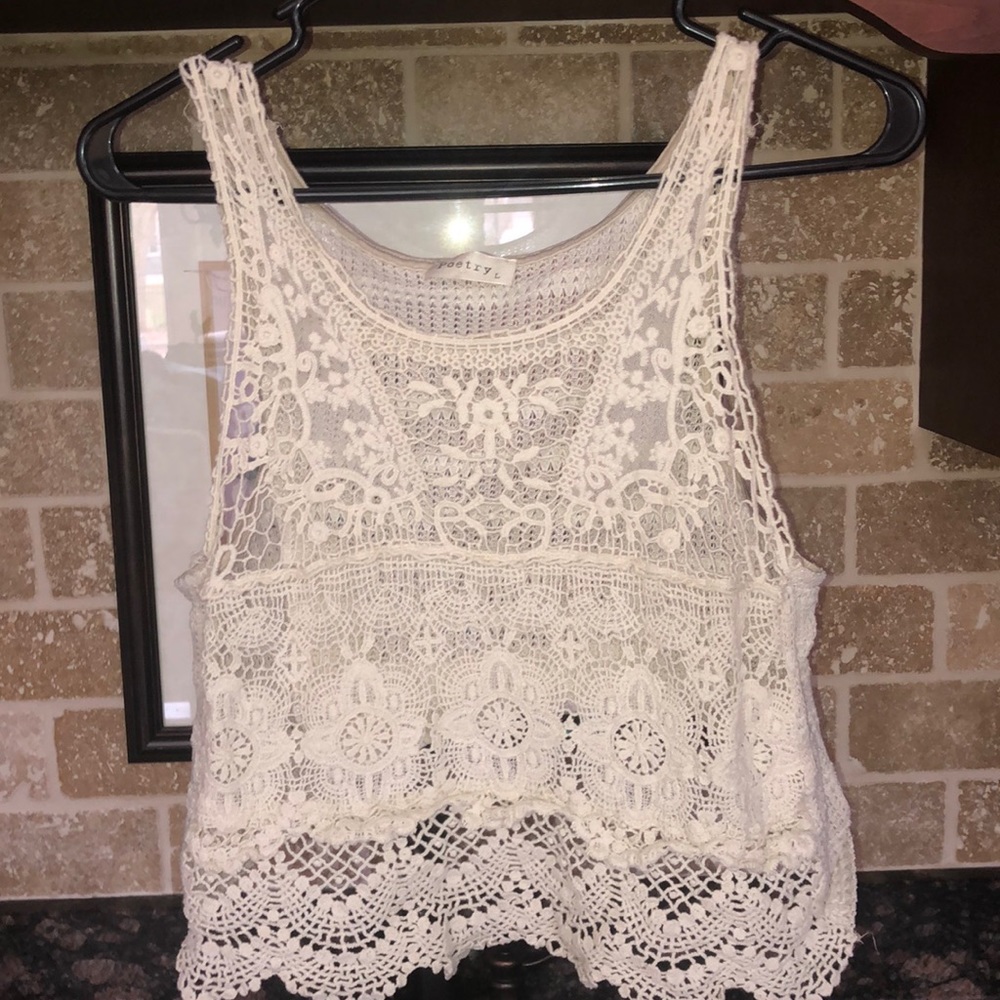 Cream lace tank top